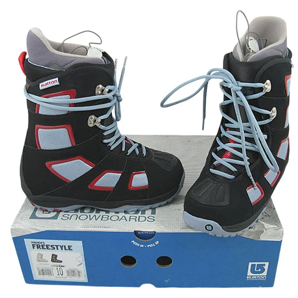 Brand New Burton Freestyle Snowboard Boots!  10  Black Blue & Red